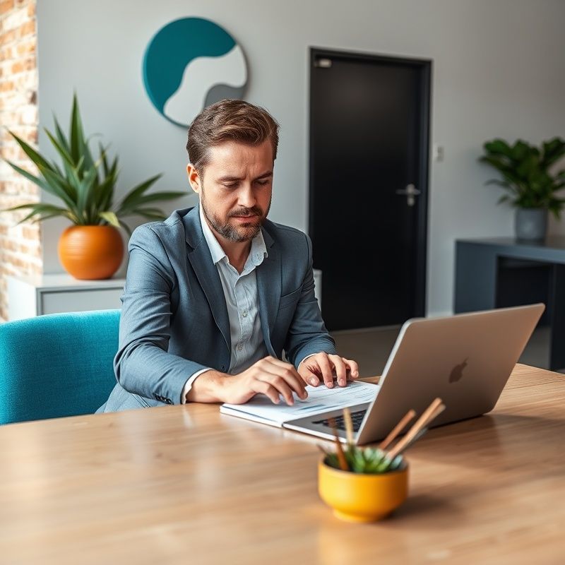 Financijski savjetnici pregledavaju tablice na laptopu u modernom uredu